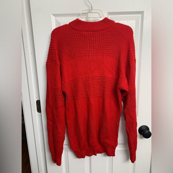 Playboy VTG Oversized Knit Red Sweater XL Winter - Picture 8 of 8